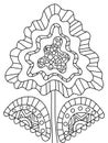 Unusual fantasy ornamental flower coloring page